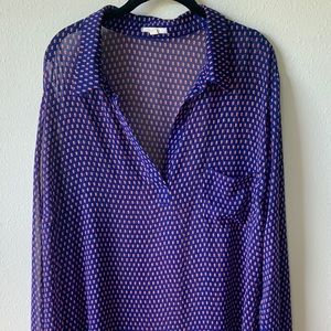 Pleione Blue print top. 3X